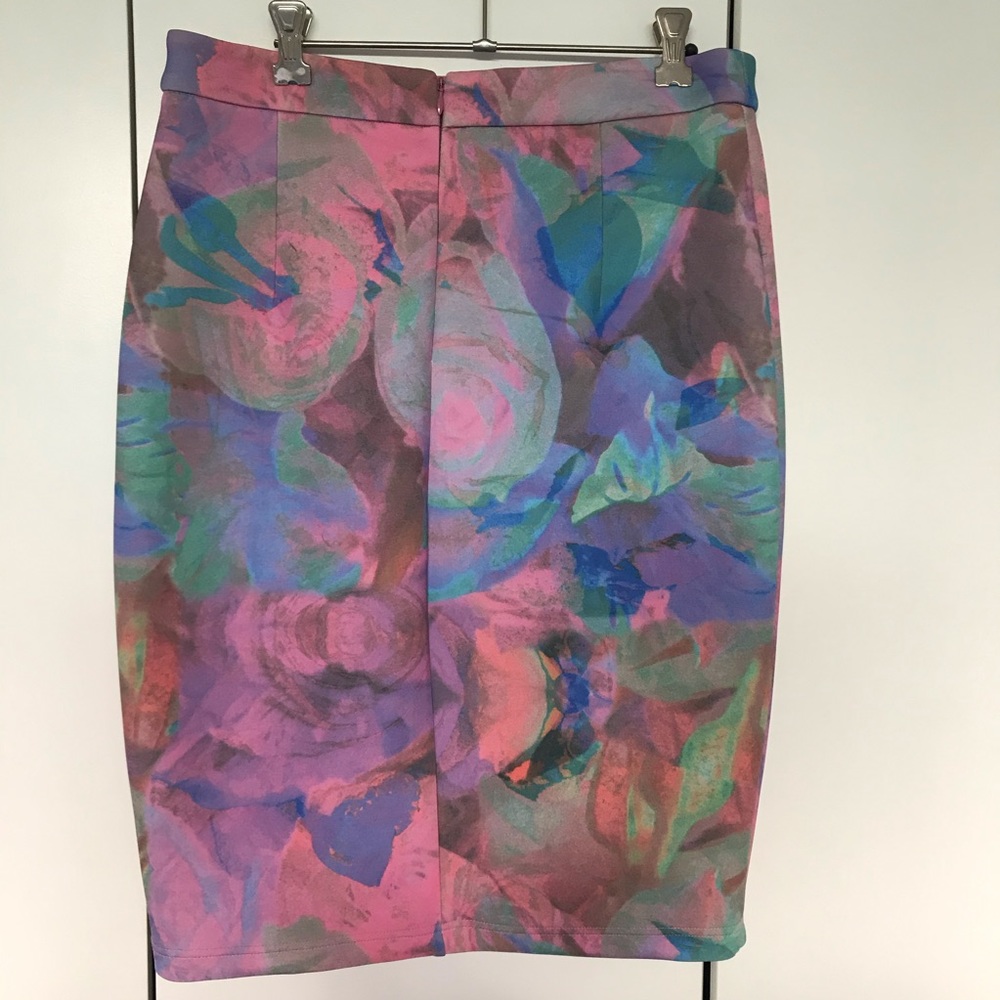 Portmans Size Medium 12 Floral Midi Skirt Rainbow - Picture 5 of 8